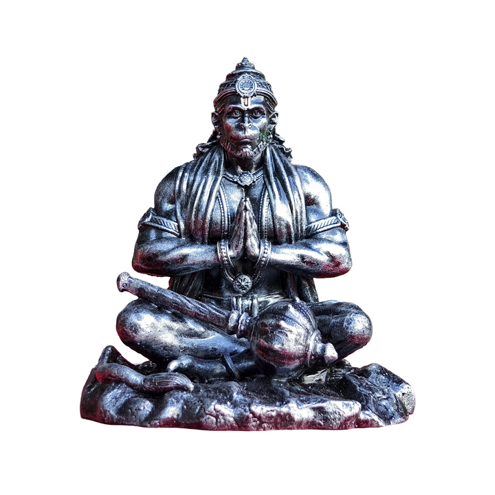 Ram Bhakt Hanuman Murti (4 inch) – Seated Hanuman Idol for Car Dashboard & Home Mandir