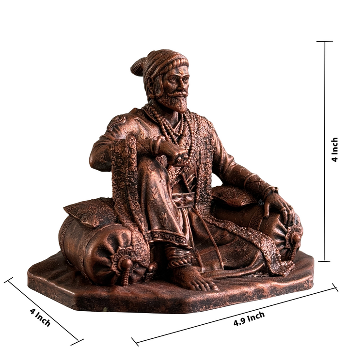 Chhatrapati Shivaji Maharaj Aramat Baithak Murti (4 inch) – Multicolour Car Dashboard Idol