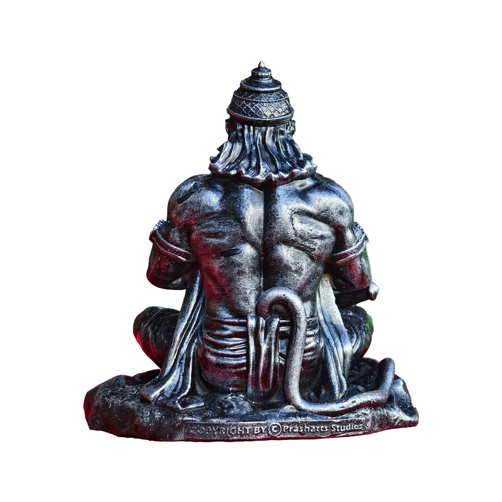 Ram Bhakt Hanuman Murti (4 inch) – Seated Hanuman Idol for Car Dashboard & Home Mandir