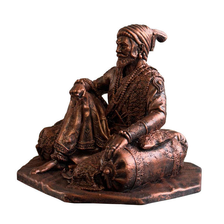 Chhatrapati Shivaji Maharaj Aramat Baithak Murti (4 inch) – Multicolour Car Dashboard Idol