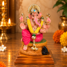 Shri Ganesh Murti (4 inch) – Handcrafted Ganpati Idol for car dashboard and Home Mandir
