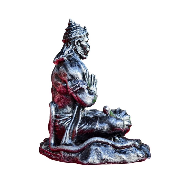 Ram Bhakt Hanuman Murti (4 inch) – Seated Hanuman Idol for Car Dashboard & Home Mandir