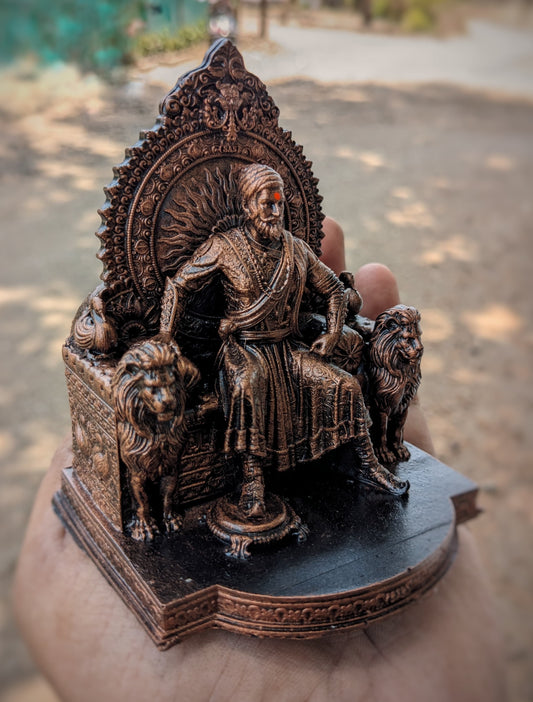 Chhatrapati Shivaji Maharaj Statue Idol Sculpture Showpiece Figurine Murti (4 inch)