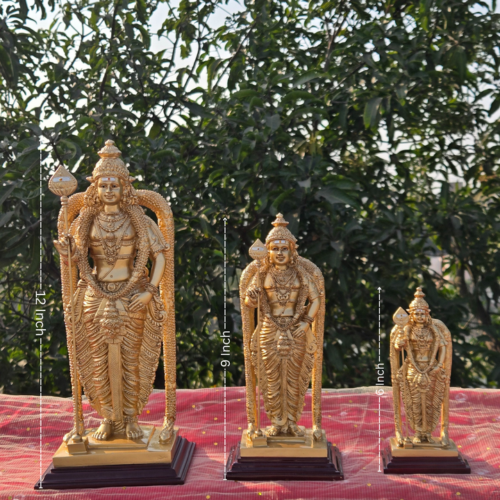Lord Murugan Idol with Vel (6, 9 & 12 inch) – Kartikeya Murti for Home Mandir