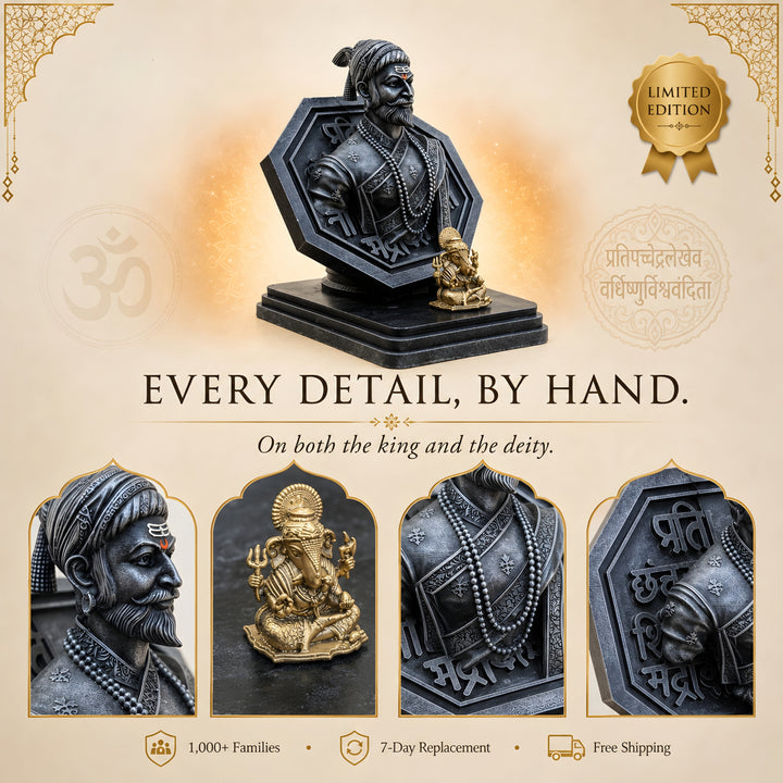 Chhatrapati Shivaji Maharaj with Ganpati Bappa(4.5inch)(Limited Edition)