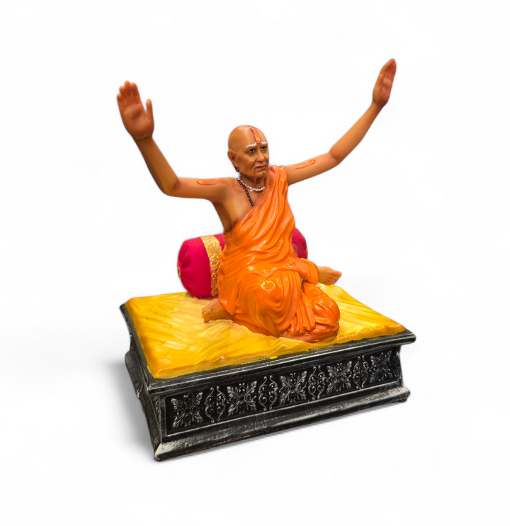 Shree Swami Samarth Hath Ashirwad Murti - 7 inch Seated Blessing Idol