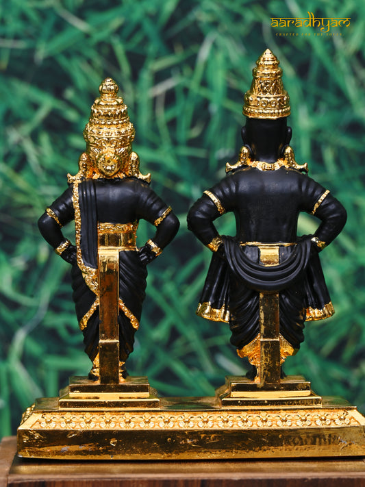 Vitthal rukmini (5 inch, Gold plated)