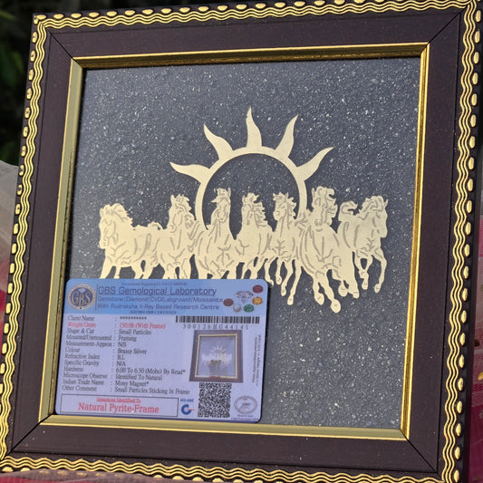 7 Horses on Raw Pyrite Frame