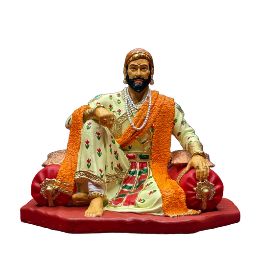 Chhatrapati Shivaji Maharaj Aramat Baithak Murti (4 inch) – Multicolour Car Dashboard Idol
