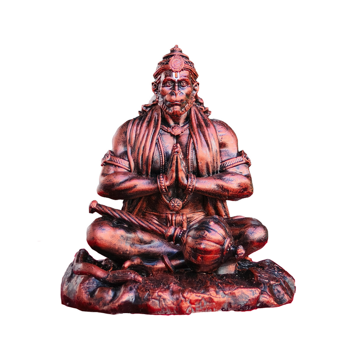 Ram Bhakt Hanuman Murti (4 inch) – Seated Hanuman Idol for Car Dashboard & Home Mandir