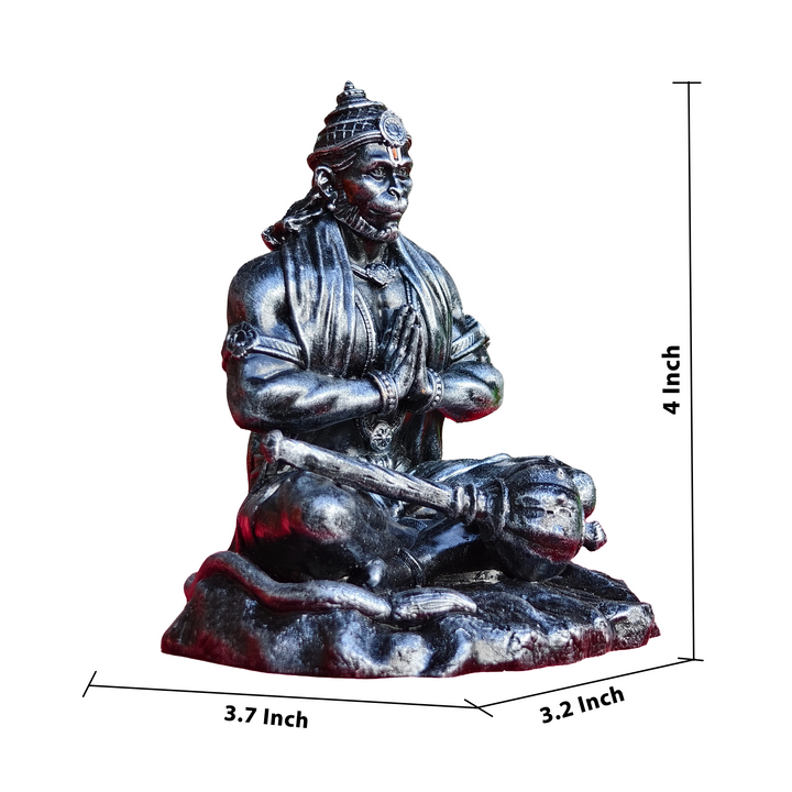 Ram Bhakt Hanuman Murti (4 inch) – Seated Hanuman Idol for Car Dashboard & Home Mandir