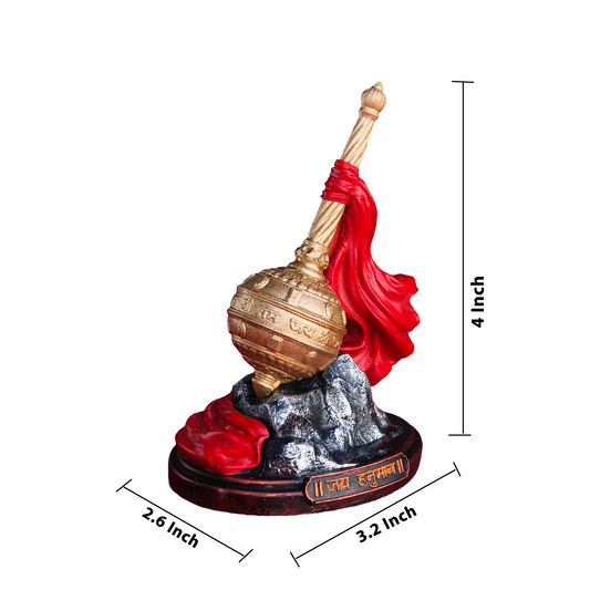 Hanuman Gada Idol (4 inch) – Jai Shri Ram Gada for Car Dashboard & Home Mandir