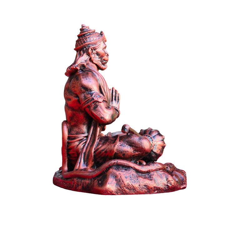 Ram Bhakt Hanuman Murti (4 inch) – Seated Hanuman Idol for Car Dashboard & Home Mandir