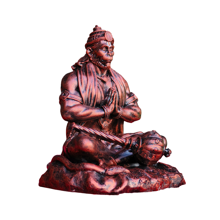 Ram Bhakt Hanuman Murti (4 inch) – Seated Hanuman Idol for Car Dashboard & Home Mandir