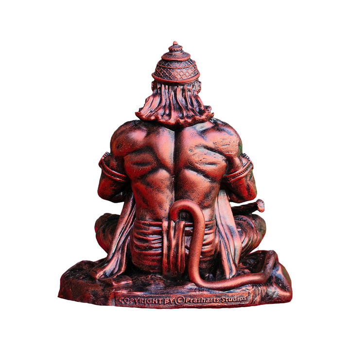 Ram Bhakt Hanuman Murti (4 inch) – Seated Hanuman Idol for Car Dashboard & Home Mandir