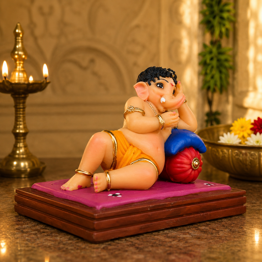 Ladu Bal Ganesh Murti (3 inch) – Ganpati Bappa with Ladoo Idol