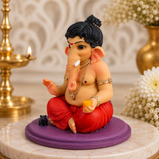 Ganpati Bappa Ashirvad Murti (4 inch) – Blessing Ganesh Idol