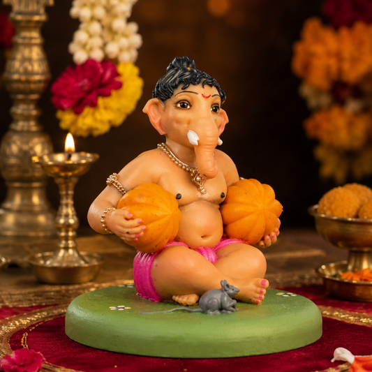 Modak Bal Ganesh Murti (4 inch) – Ganpati Bappa with Modak Idol
