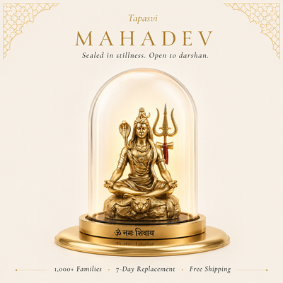 Tapasvi Shiv Ji Idol with Glass Dome – Meditating Mahadev for Car Dashboard & Home Mandir