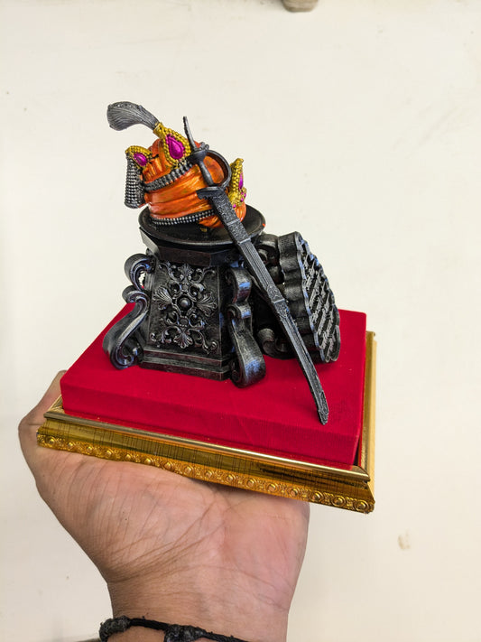 Chhatrapati Sambhaji Maharaj Rajmudra & Sword Idol (4 Inch)