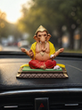 Utsav Ganesh Idol (4 inch) – Chaturbhuj Ganpati Murti with Mushak for Car Dashboard