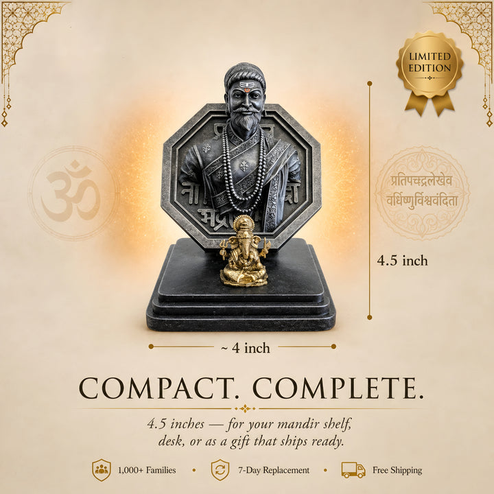 Chhatrapati Shivaji Maharaj with Ganpati Bappa(4.5inch)(Limited Edition)