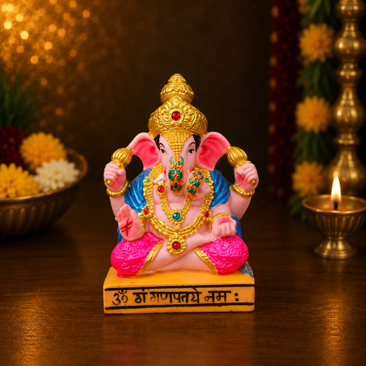 Dagdusheth Ganpati Murti (3.5 inch) – Shrimant Dagdusheth Ganesh Idol