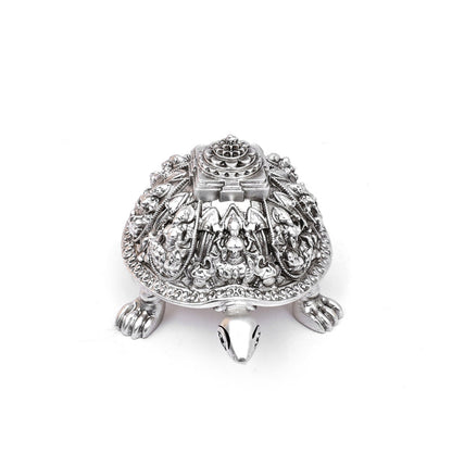 Silver Plated Asthalaxmi Tortoise (3 inch)