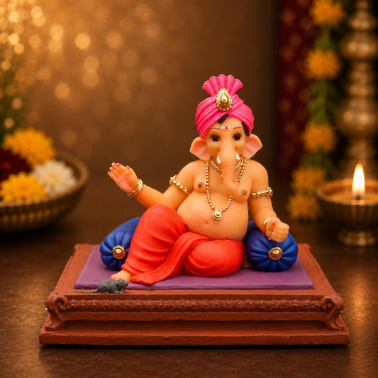 Ganpati Bappa Pheta Murti (3 inch) – Maharashtrian Pheta Ganesh Idol