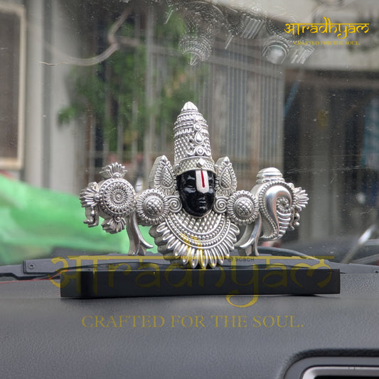 Tirupati Balaji Face Idol With Antique Silver Plating