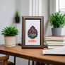 Chatrapati Sambhaji maharaj frame with engraved Statue murti 3D