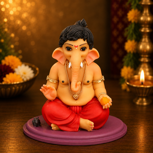 Ganpati Bappa Ashirvad Murti (4 inch) – Blessing Ganesh Idol