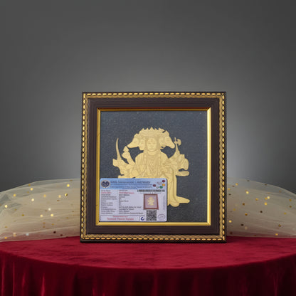 Panchmukhi Hanuman Raw Pyrite Frame For Strength & Protection