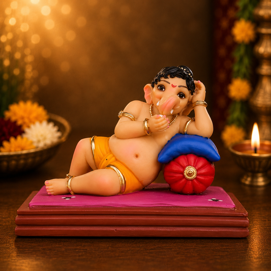 Ladu Bal Ganesh Murti (3 inch) – Ganpati Bappa with Ladoo Idol